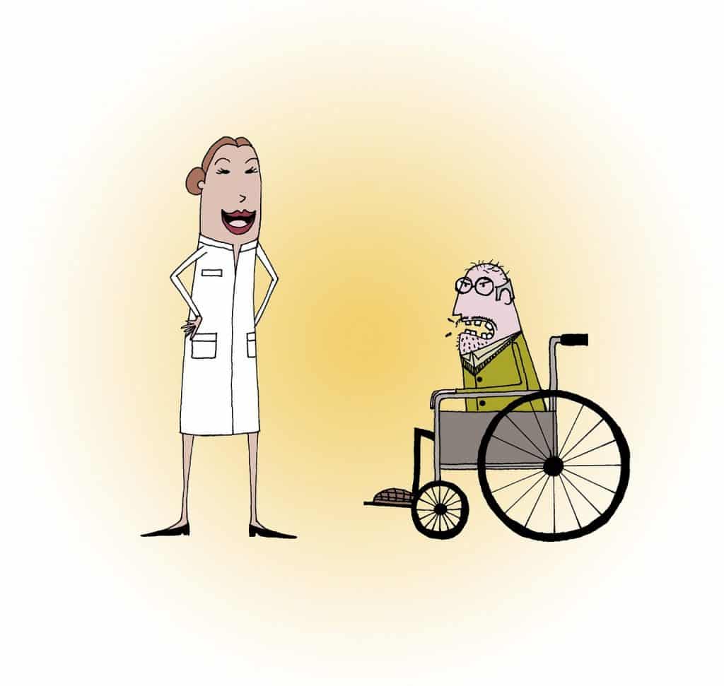 איש על כיסה גלגלים